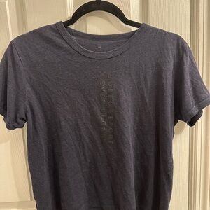 Women’s Crop Top Navy Blue Graphic T-Shirt